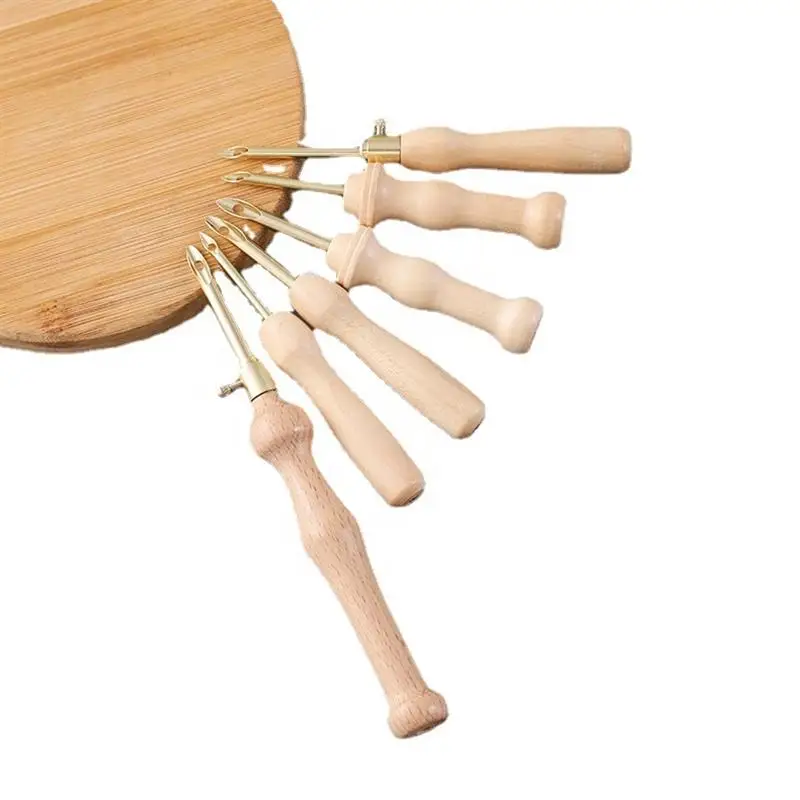Adjustable Wooden Punch Needle Set for Craft Stitching Applique DIY Embellishment Embroidery