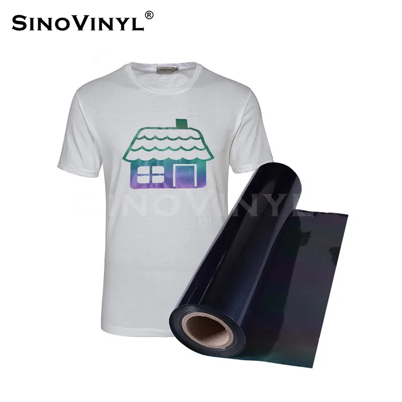 Hot Sales Rainbow Reflective Colorful Heat Transfer Vinyl Foil Cut Iron On Vinyl
