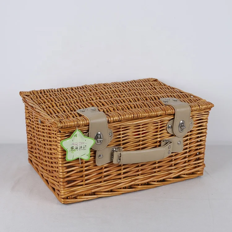 Wholesale bulk Christmas rectangle empty gift hamper basket wicker lined hamper boxes gift hamper baskets