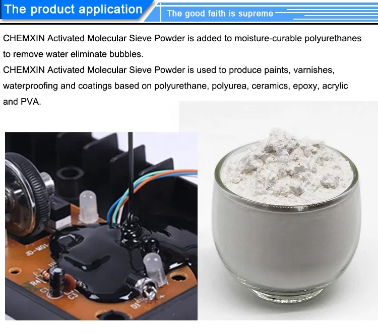 4a molecular sieve zeolite powder as moisture scavenger for removing humidity in industrial adhesive making for PU product
