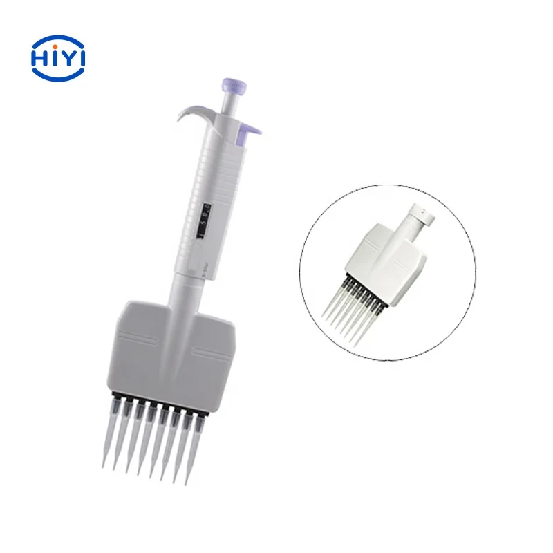 HiYi MicroPette Plus  Best Suited For Control Analysis Labs 8-channel Adjustable Volume Mechanical Pipette of 0.5ul-300uL