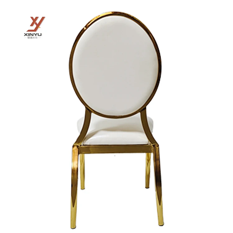 Outdoor Hotel Furniture Special Modern Golden Event Stainless Steel Wedding Guest Dining Chairs For Decor And Weddings