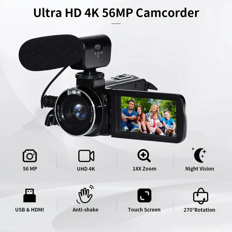 Mini Handy  Professional Camera 4K Digital Camcorder Video Cameras