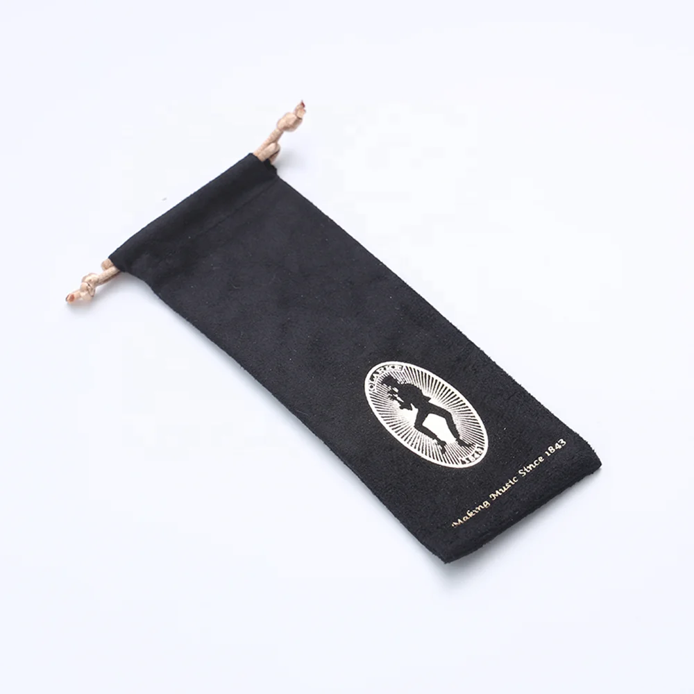 Strict Quality Control Reusable Luxury Black Pen Bag Drawstring Suede Microfiber Jewelry Pouches
