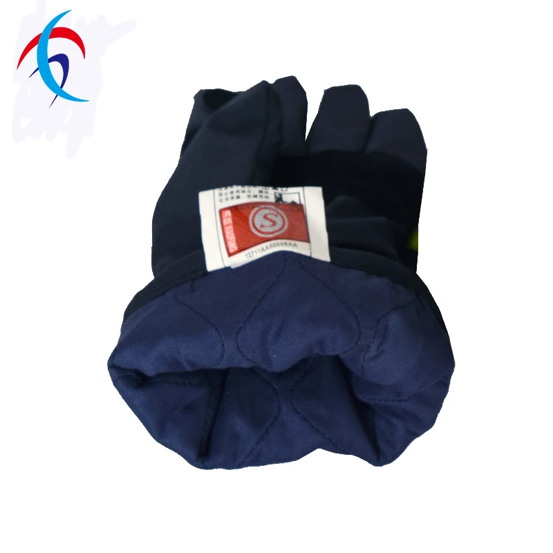 Manufacturers Direct Low Price Dark Blue Fireman Fireproof Glove for Fire Fighting