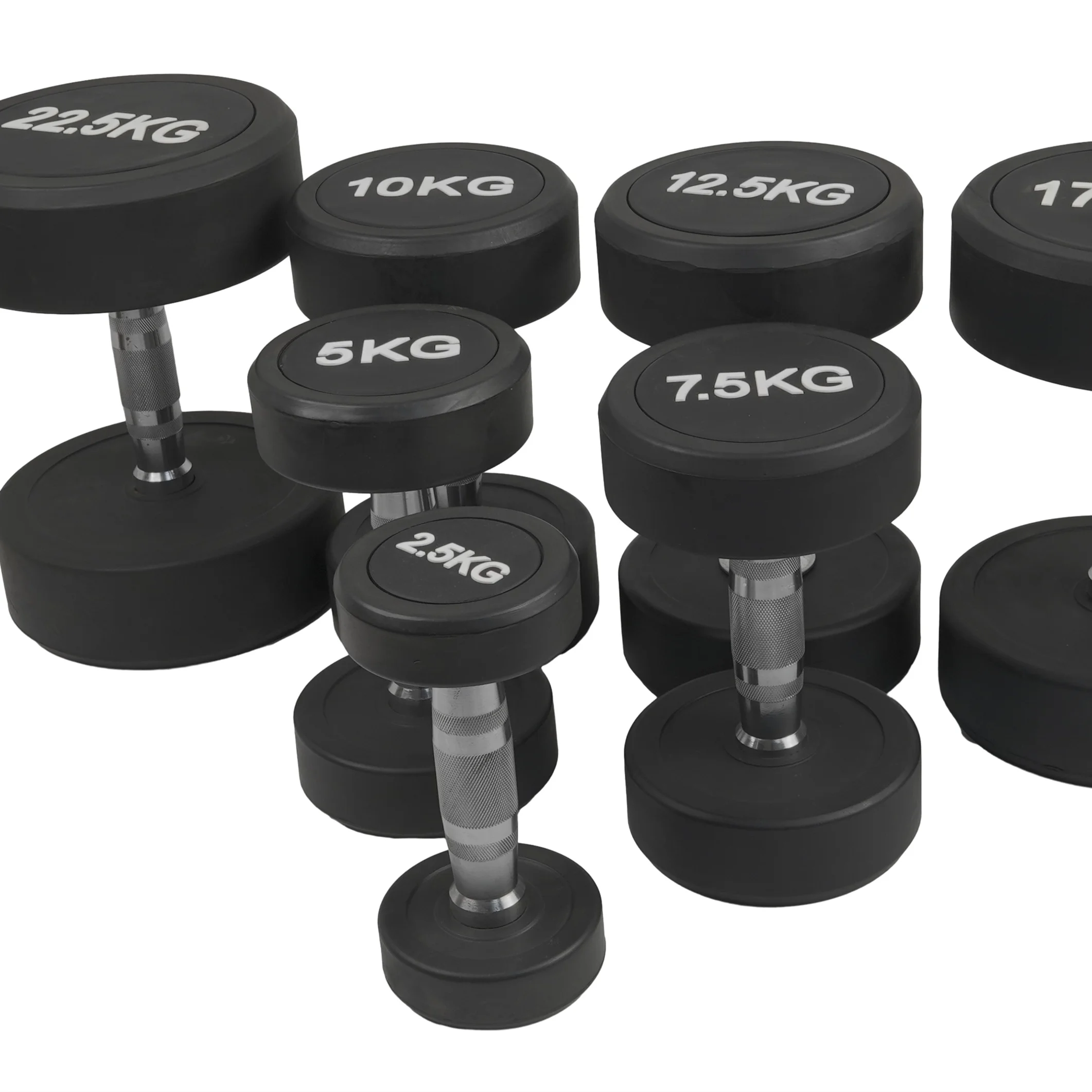 Professional 10kg Pu Coated Dumbbell Set Factory Wholesale Direct Sales round Head Rubberized Dumbbells