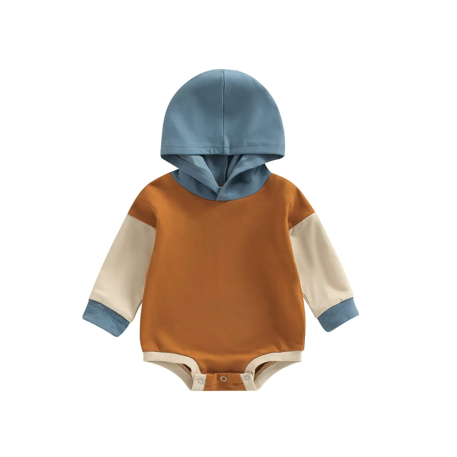 wholesale 100% cotton french terry Newborn Hooded Sweatshirt Long Sleeve Solid  Infant Baby Onesie  Romper