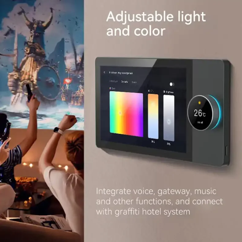 Smart Home System 8-inch WiFi Multi-function Music Host Touch Screen Zigbee Gateway Wall Central Control Panel