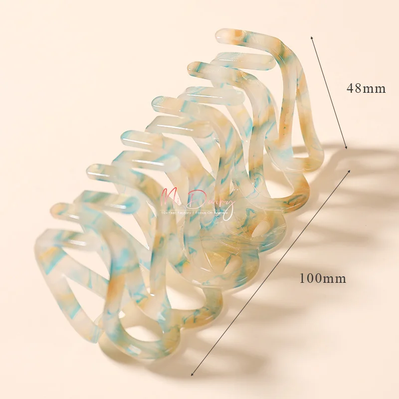 acrylic French high quality petals pattern 100mm hair claw clip rhinestone acetate hair claw for ladies 222581