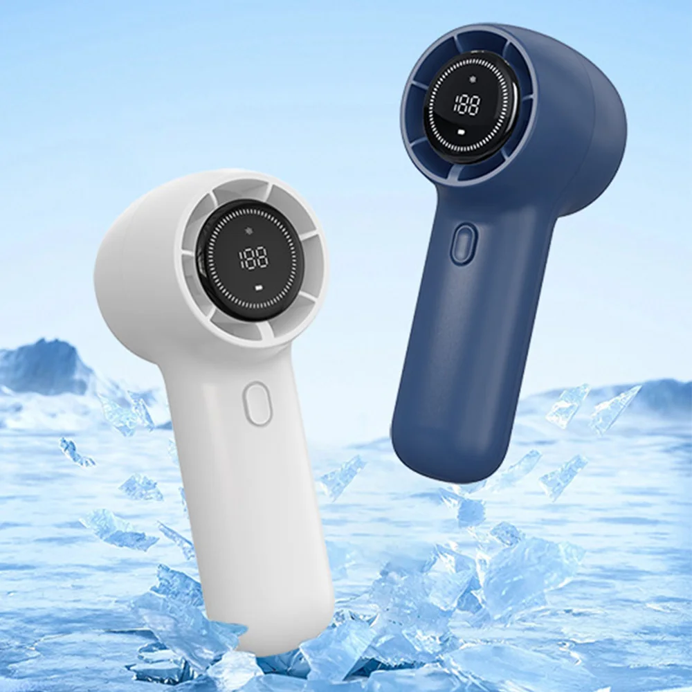 Portable 100 Gears High Speed Electric Turbo Mini Fan USB Rechargeable Air Cooling Handheld Fan With LED Display Hand Fan