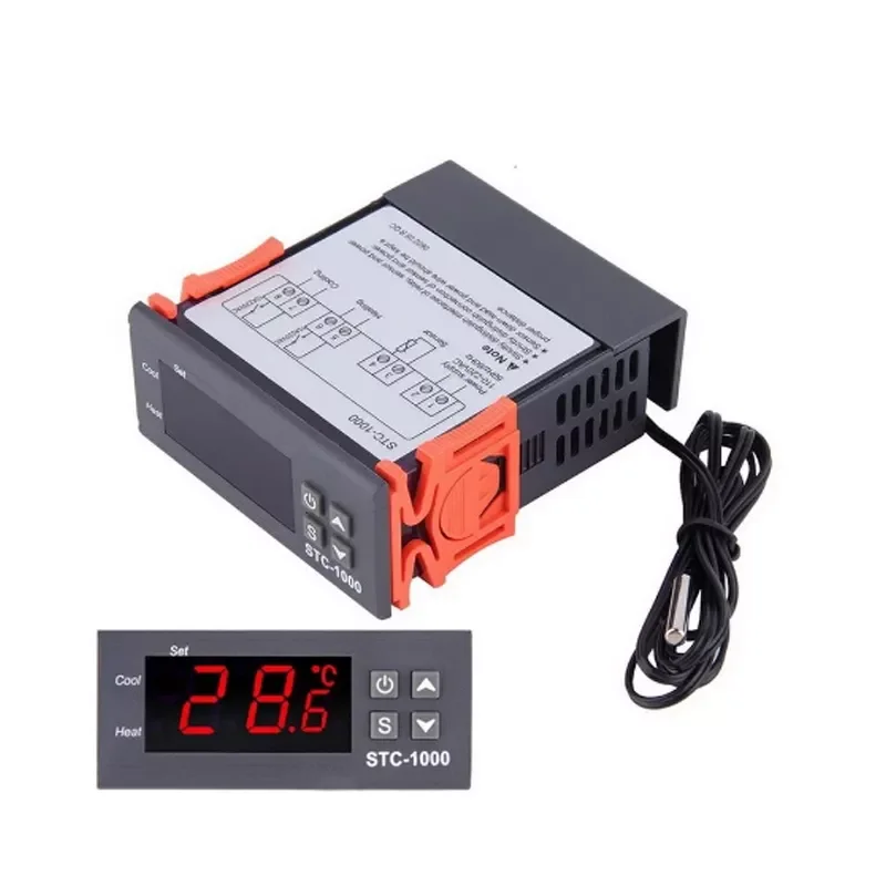 220V temperature controller STC-1000 waterproof sensor electronic digital display microcomputer temperature controller switch