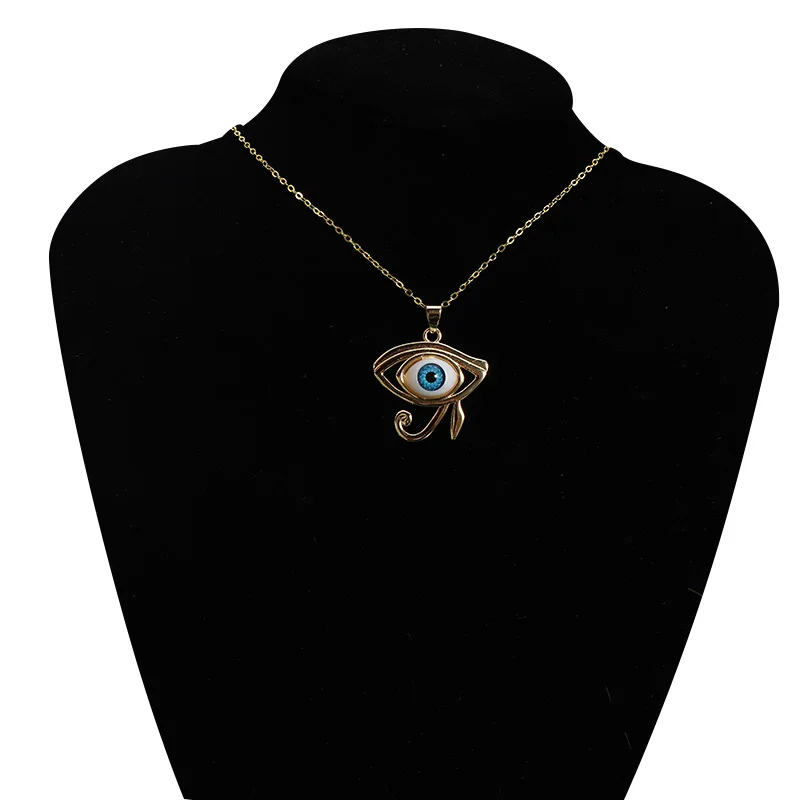Multi Designs 18k Gold Plated Blue Turkish Eye Pendant Necklace Geometric Triangle Heart Evil Eyes Necklace