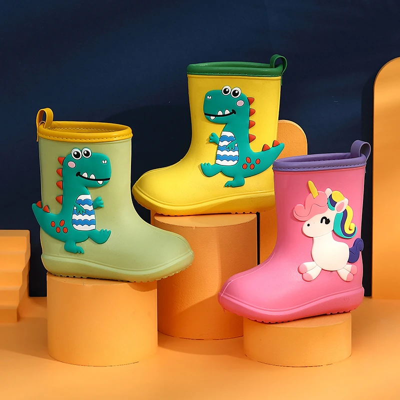 Waterproof Cartoon Unisex Non-slip Wear-resistant Kids Cartoon Rain Boots