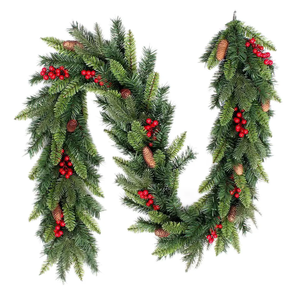 Christmas Garland Decoration Non-Lit Artificial Garland for Outdoor or Indoor Use Premium Quality Soft Green Holiday Decor