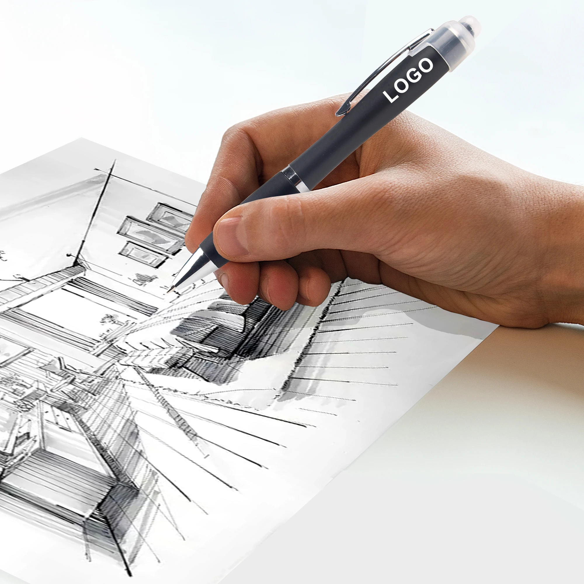 Cheapest LED Light Plastic Customized Logo Ballpoint Pen With Printed For Touch Stylus Screen Phone