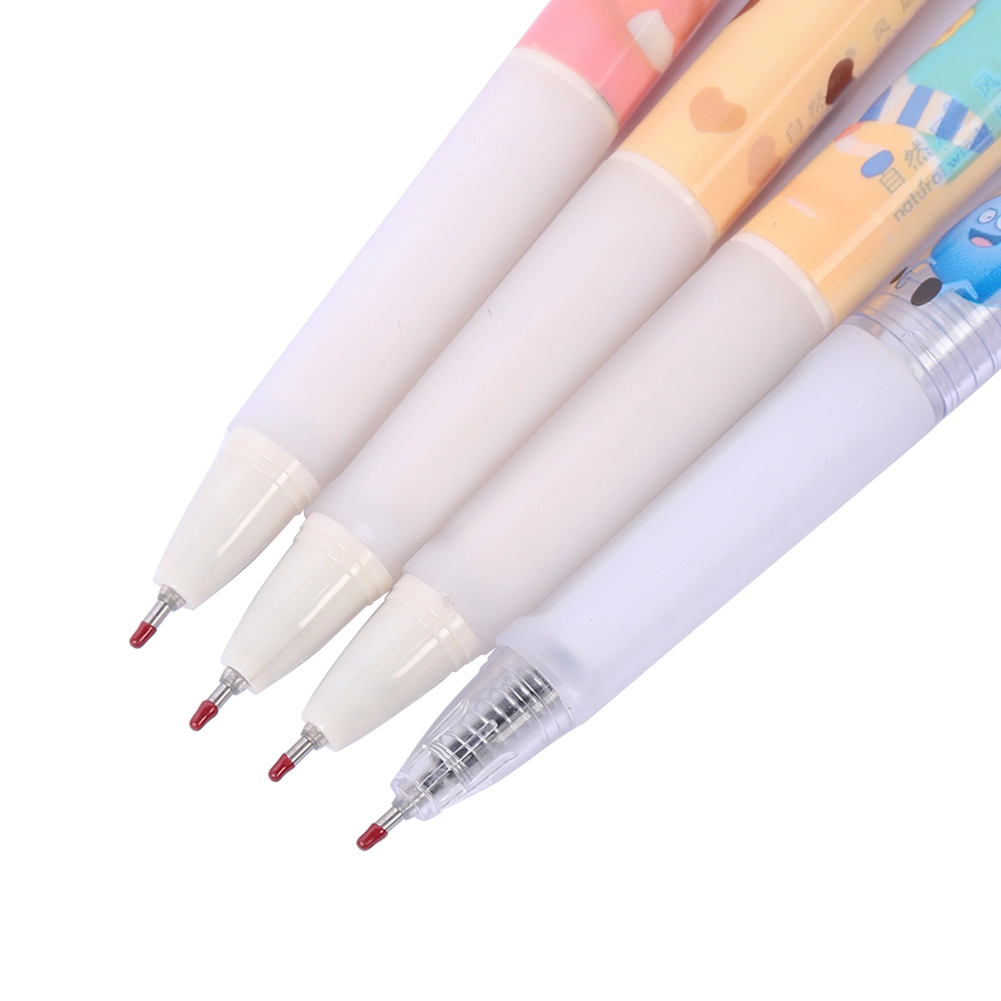 wholesale printing  eraser gel pen embossing grip cute pen with eraser on the top