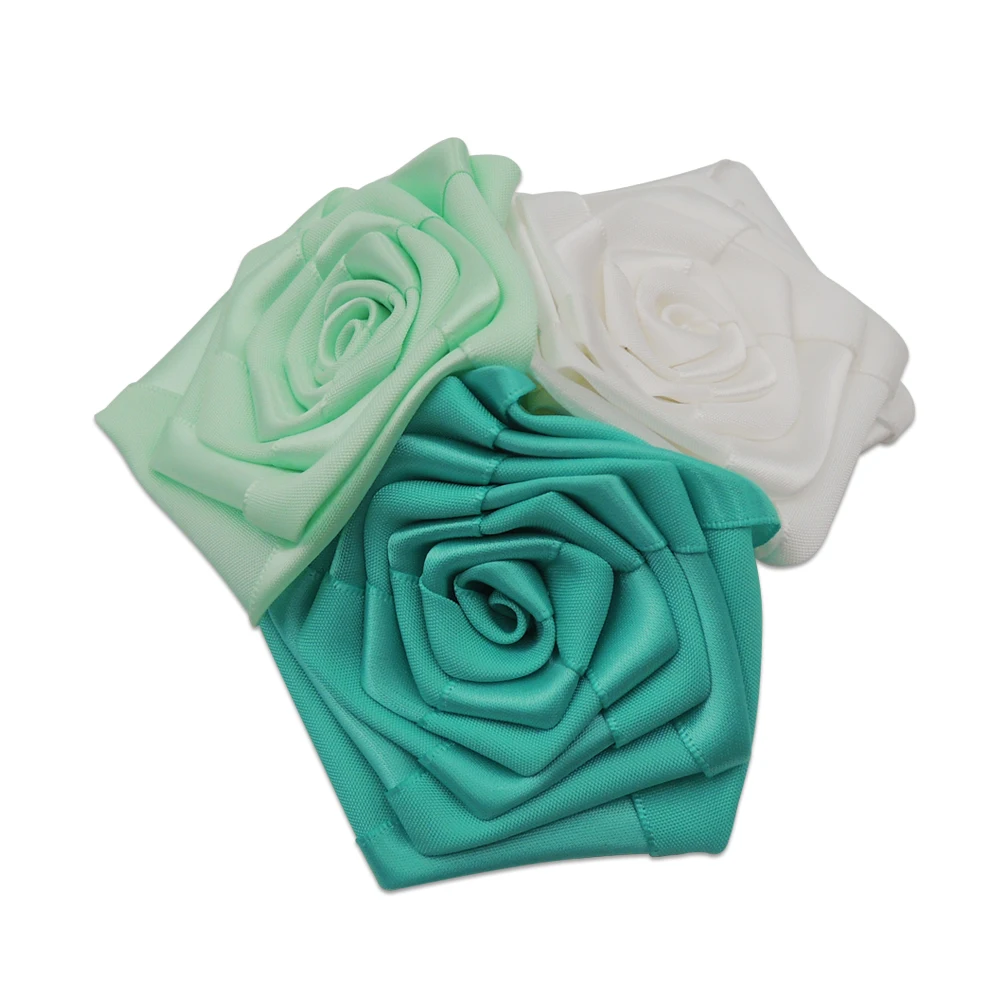Satin  Ribbon  Flower Handmade Silk Satin  Flower Accessories Roses Flower Decoration Garment Accessories For Clothing