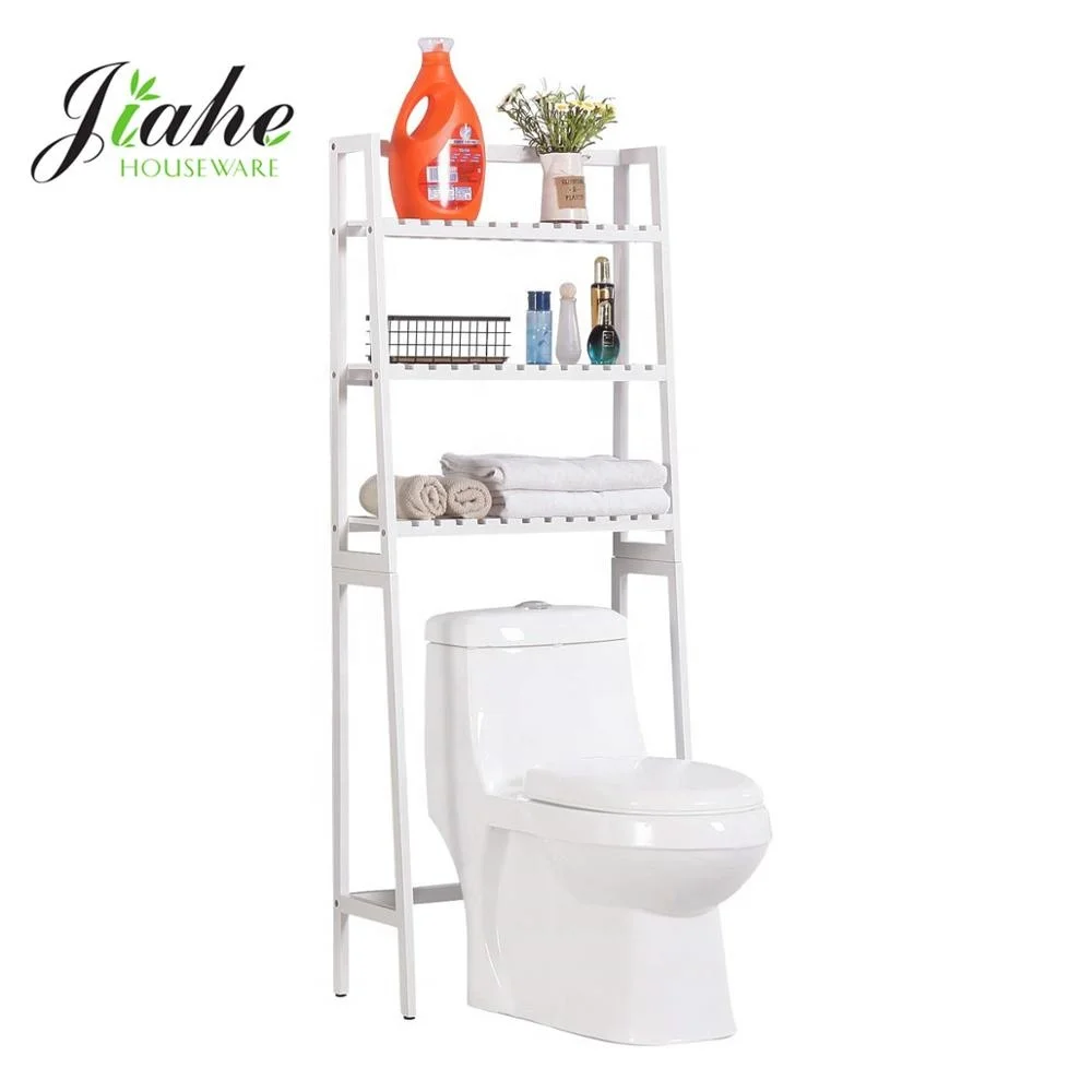 Бамбуковые полки для экономии места в ванной комнате, полки для хранения над унитазом, полка, стойка для унитаза, органайзер, белый