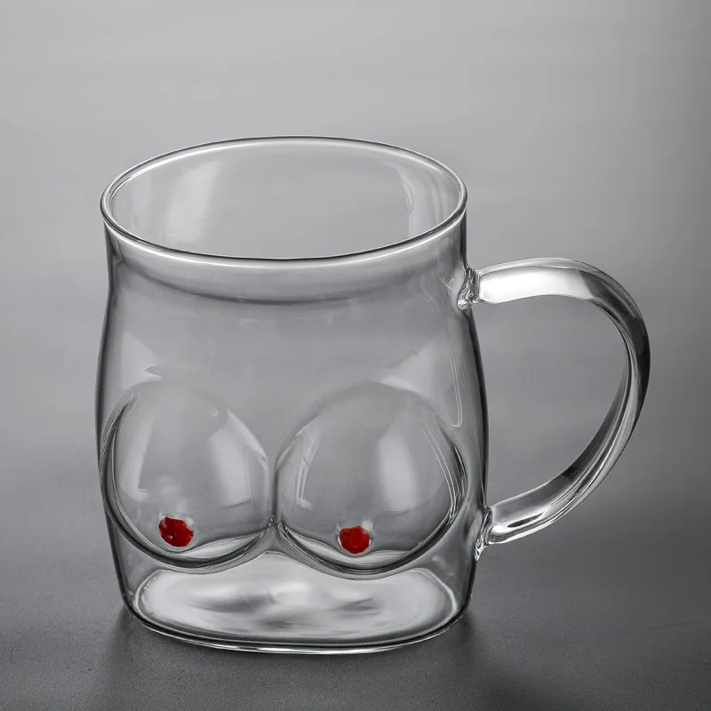Drinking Cup Body Mug Wedding Mugs Modern Retro Cup Tea Mug Coffee with Handle Funny Glass Double Wall Glass Marble Cup Round