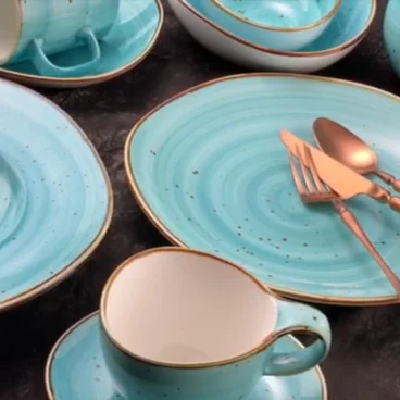 Wholesale Restaurant Banquet Hall Rustic Ceramic Dinner Set, Special Design Porcelain Hotel Custom Dinnerware