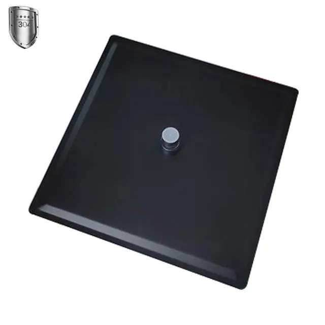 12 Inch Black Water Saving Square Ceiling Rain Shower Head Slim 304 Rain Shower Stainless Steel Wall Mounted Showerhead