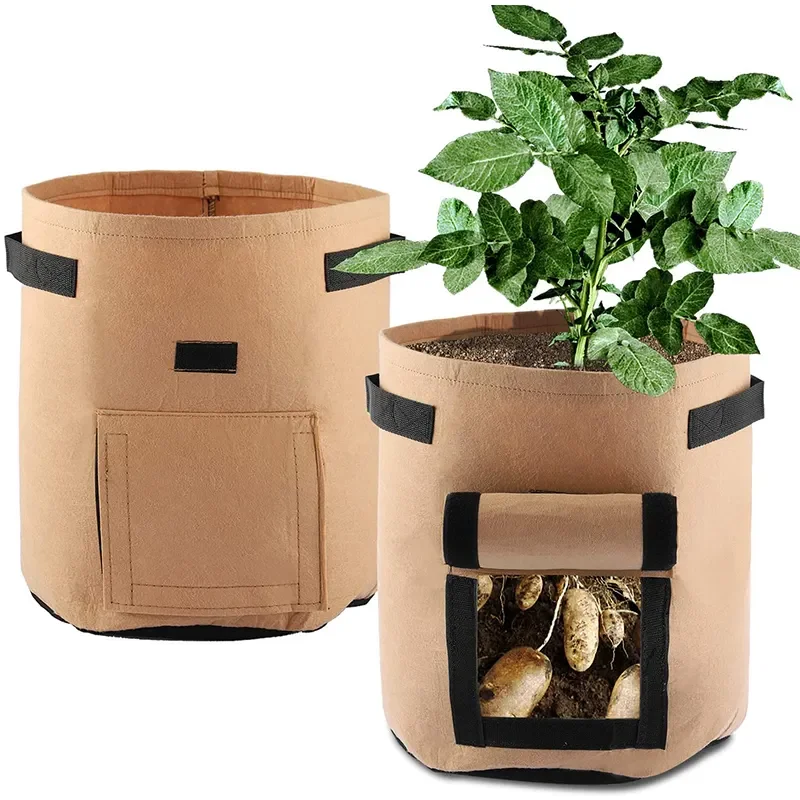 3 & 5 Gallon Tomato Planter Bags with Windows Flower Pots & Planters for Tomatoes & Vegetables