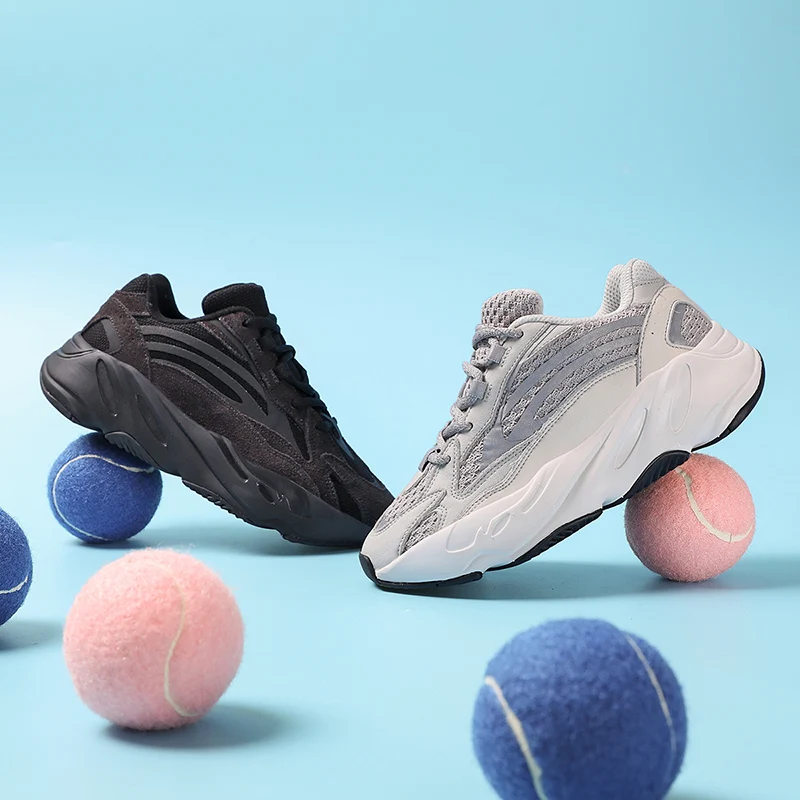 Original High Quality Kids Yezzy Shoes 700 V2 V3 Sneakers Genuine Leather Children Casual Sports Running Shoes