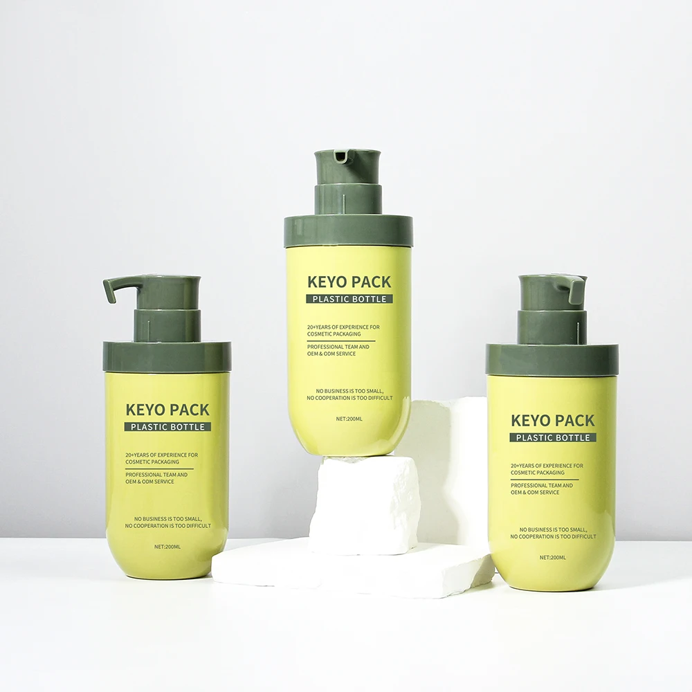 New Design Big Volume 200ml Plastic Airless Bottle With Dispenser For Body Lotion Skincare Packaging Shampoo Airless Jar