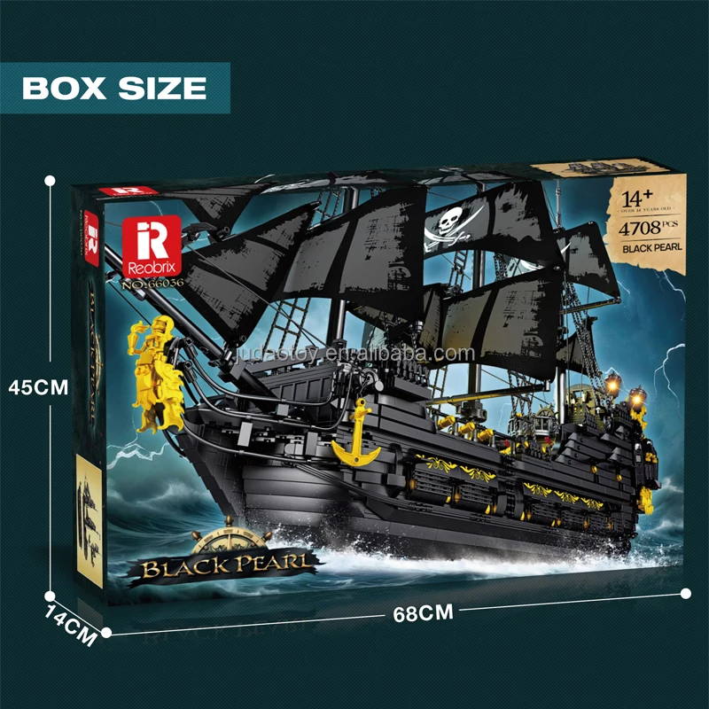 Reobrix 66036 Black Pearl Model Sailboat Accessories Model Building Block Sets Revenge Ship Assembly Sailling 3D Puzzle Toys