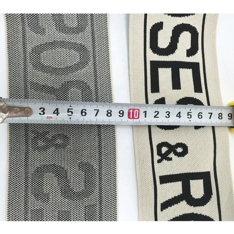 High Quality Jacquard Knit Elastic Webbing Band with letter pattern