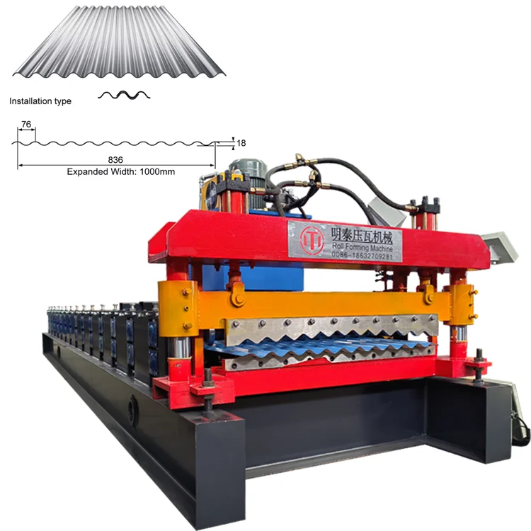Globally popular 836 corrugated type roof panel roll forming machine cold roll forming equipment building roof roof