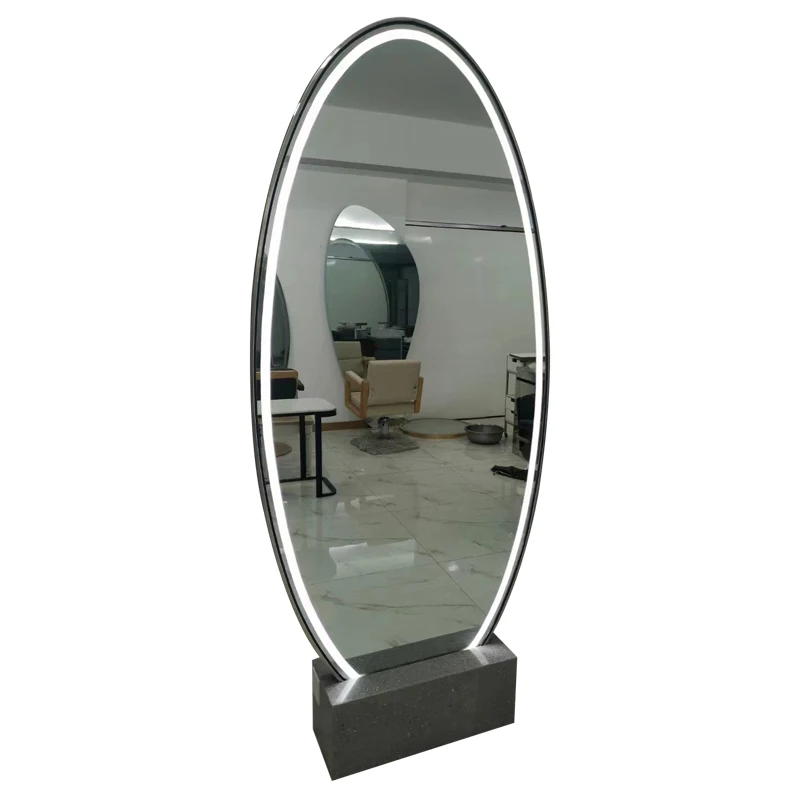 2022 Super Huge Gold 3 Working Hair Salon Mirror Station Used  Total Station For Sale Lighted Salon Station