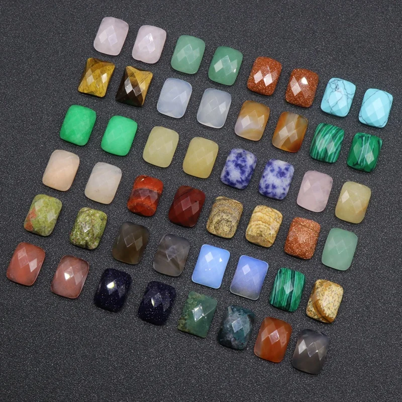 Crystal gemstone cabochon rectangular cut flat bottom  loose beads DIY handmade material jewelry accessories wholesale