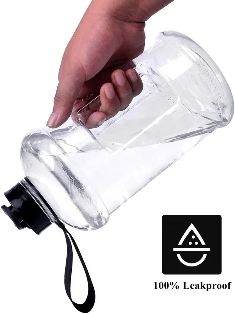  Не содержит Бисфенол А 2.2L многоразовые Спортивная пластиковая бутылка с широким горлышком 1/2 галлонов большой воды из твердого английского фарфора мотивационной маркером времени для тренажерного зала на открытом