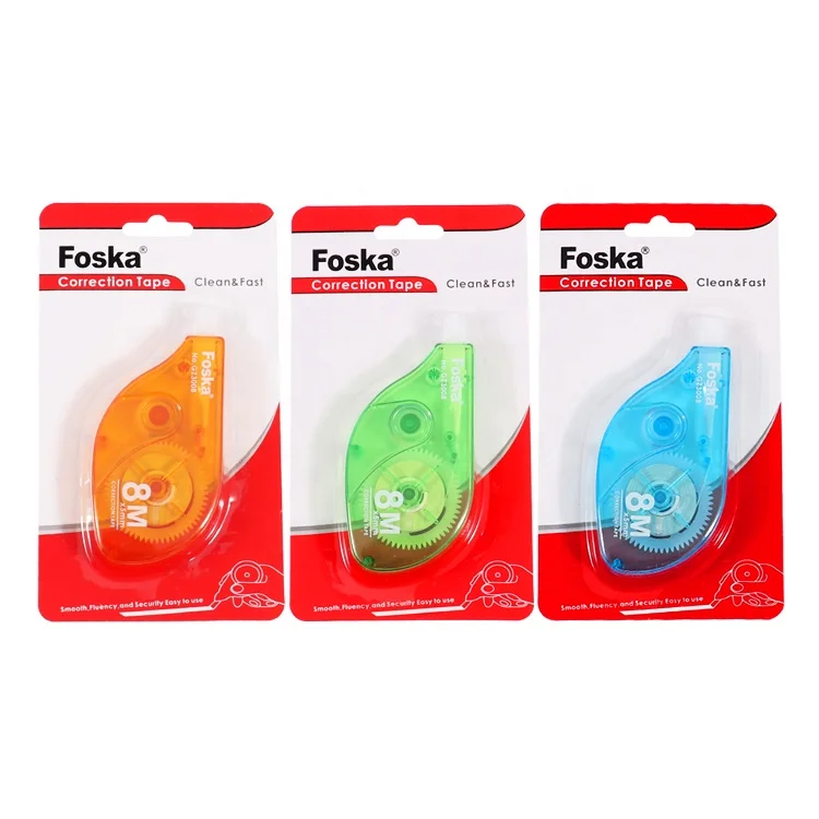 Foska Factory Wholesale Cost-Effective Stationery Corrector Popular Durable Transparent Correction Tape with 5 mm Tape Width