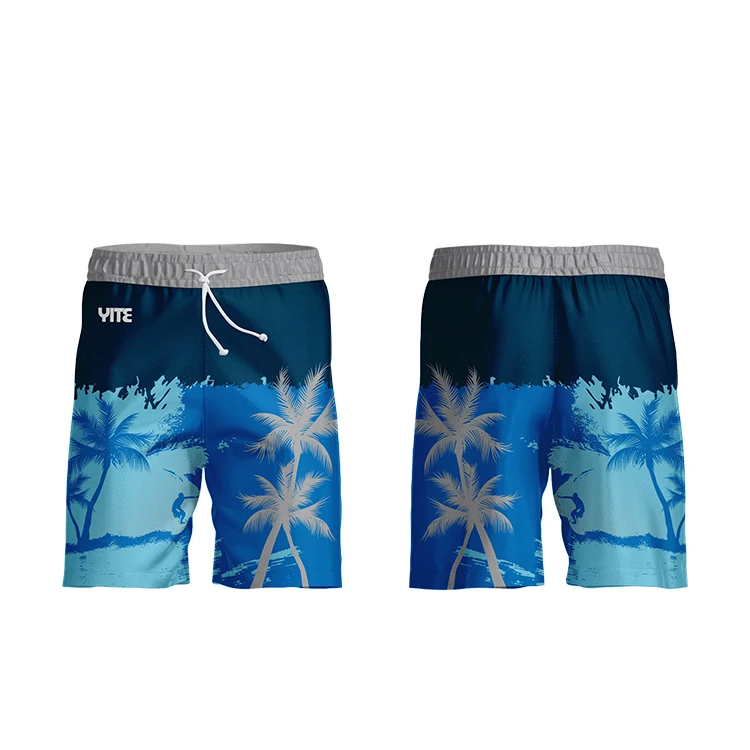 Sublimation Printed Beach Shorts With Pocket Custom Beach Shorts Swim Trunks For Men
