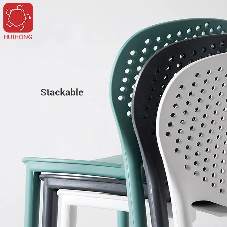 Huihong OEM plastic chairs prices 400*500*600mm design dining chair modern nordic chaises en plastique