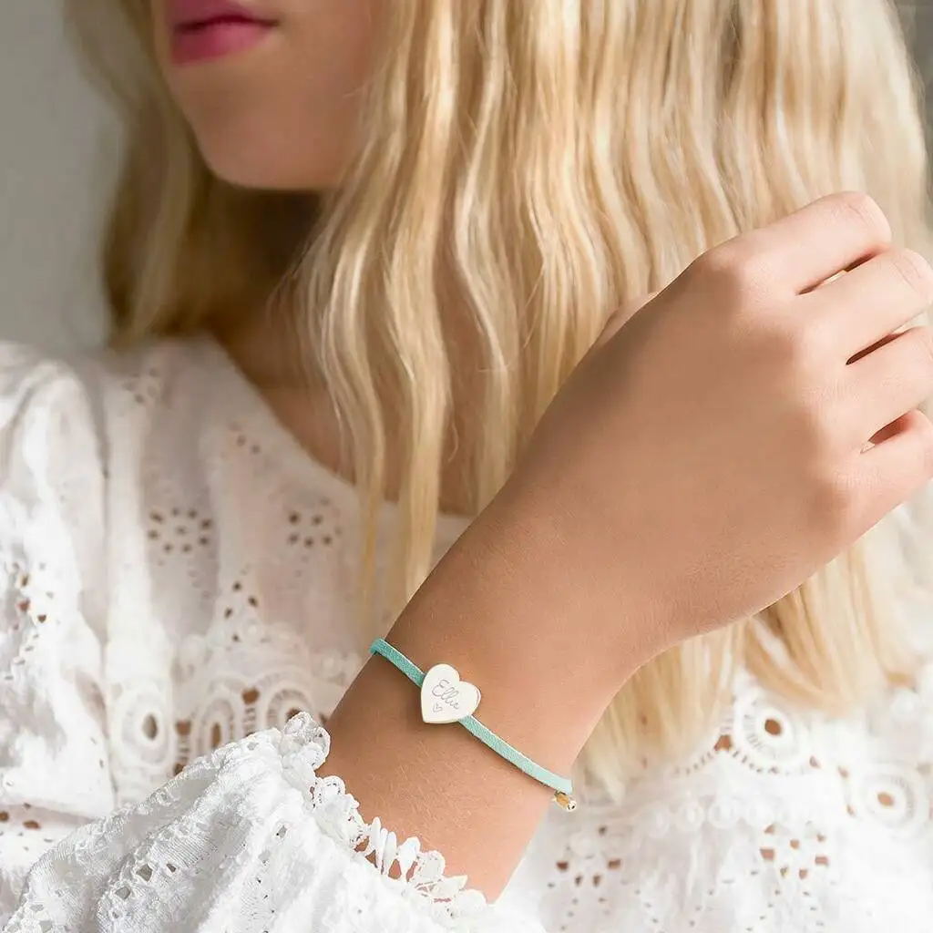 2023 Wholesale Adjustable Handmade Rope Stainless steel Cord String Bracelet with Custom Heat Charm Friendship Jewelry Women