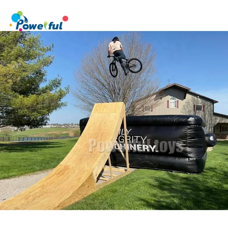 bmx freestyle Inflatable stunt bike jump airbag landing for kids n adults