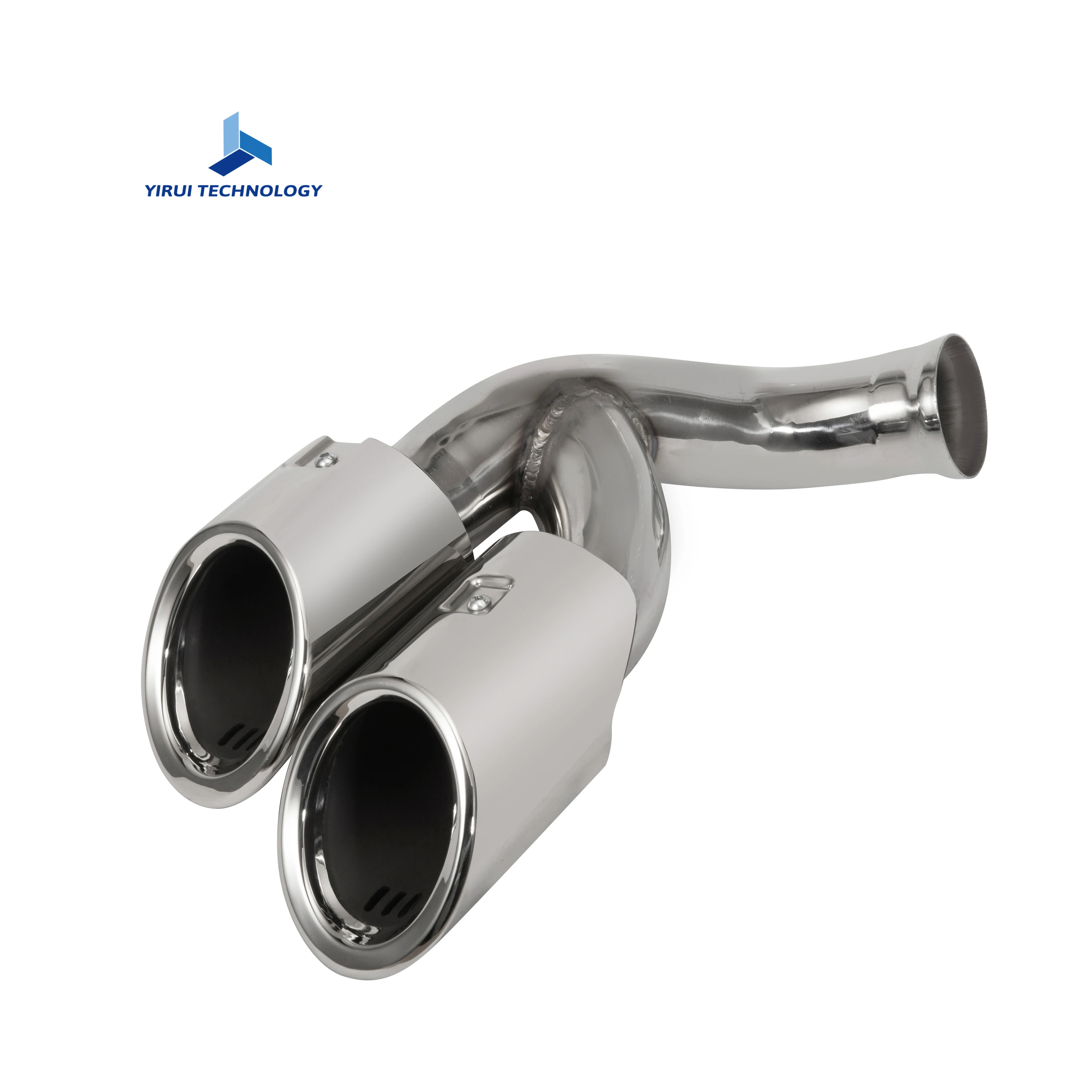 Split Round Stainless Steel Exhaust Tail Pipe Car Modified Tail Throat For Porsche Cayenne 2015-2018 Upgrade GTS
