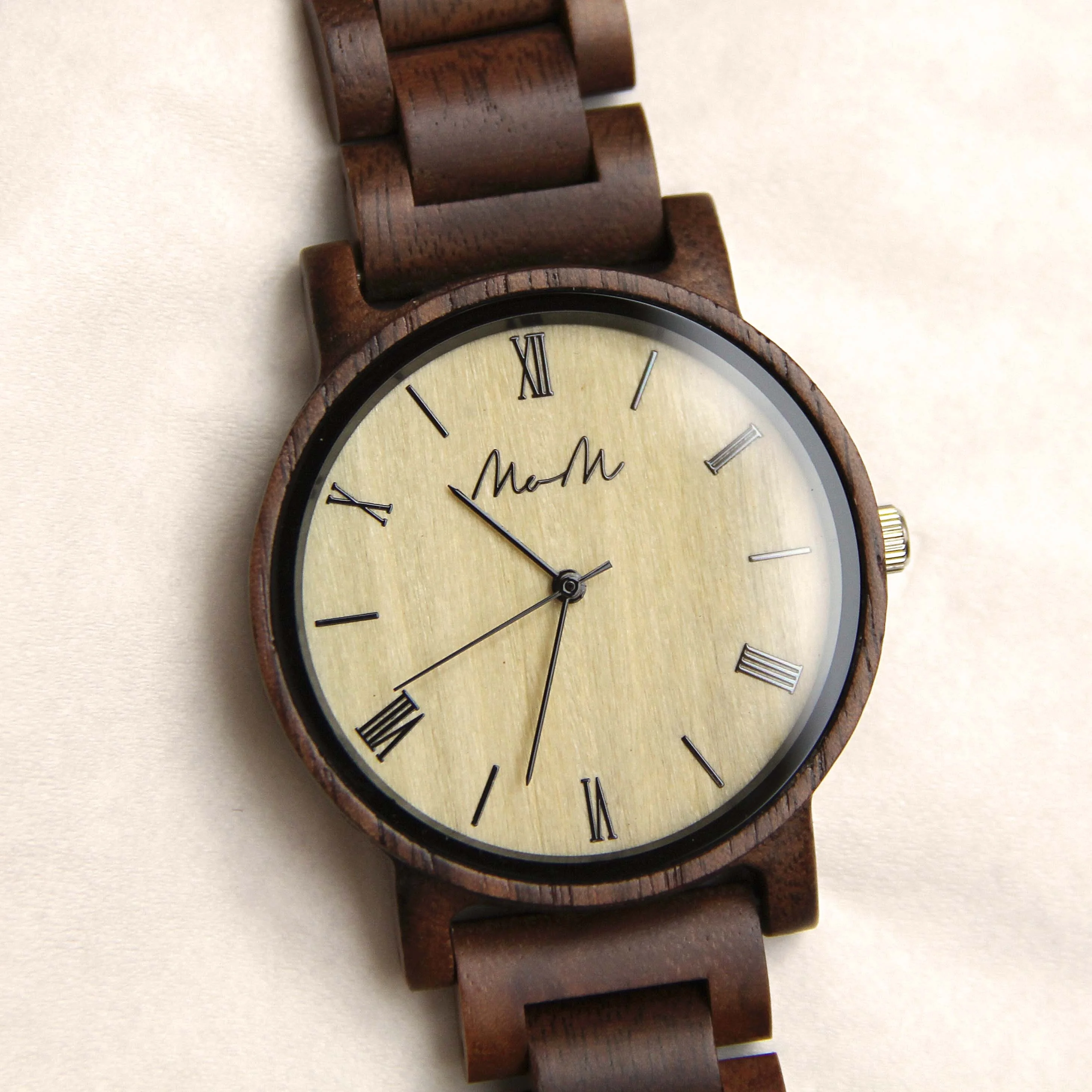 Black Classic Men Wood Watches Custom Logo Watch Dropship