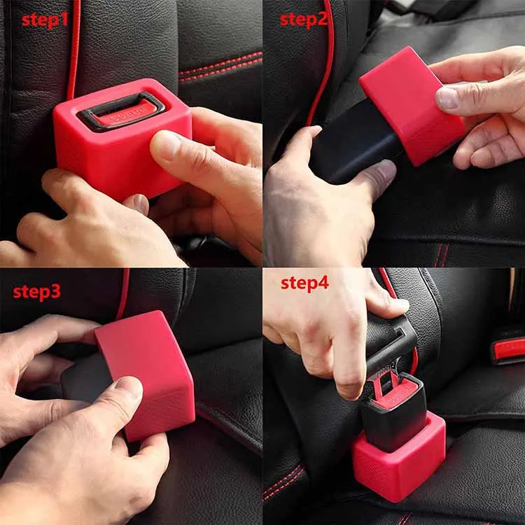 Unbreakable Soft Silicone Belt Buckle Holder Seat Belt Secure Buckle Safety Cover Lock