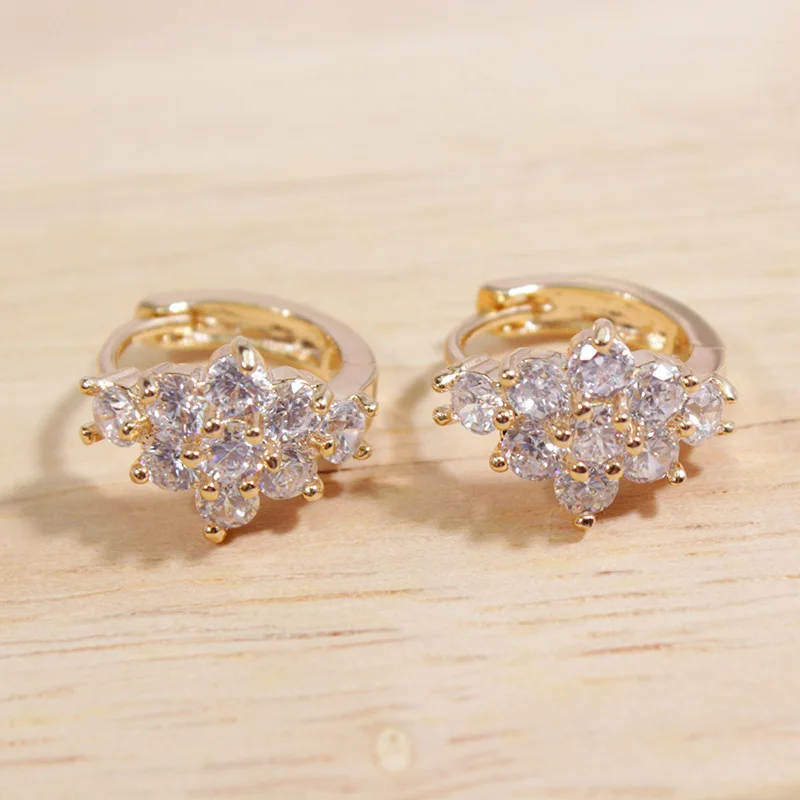 FS Vintage Charm Korea Style Latest Huggie Design For Ladies Gift 14K Gold Plated Earrings