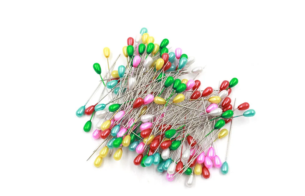 144pcs 2 inch teardrop shape sewing pins, pearl head straight corsage pins with high quality