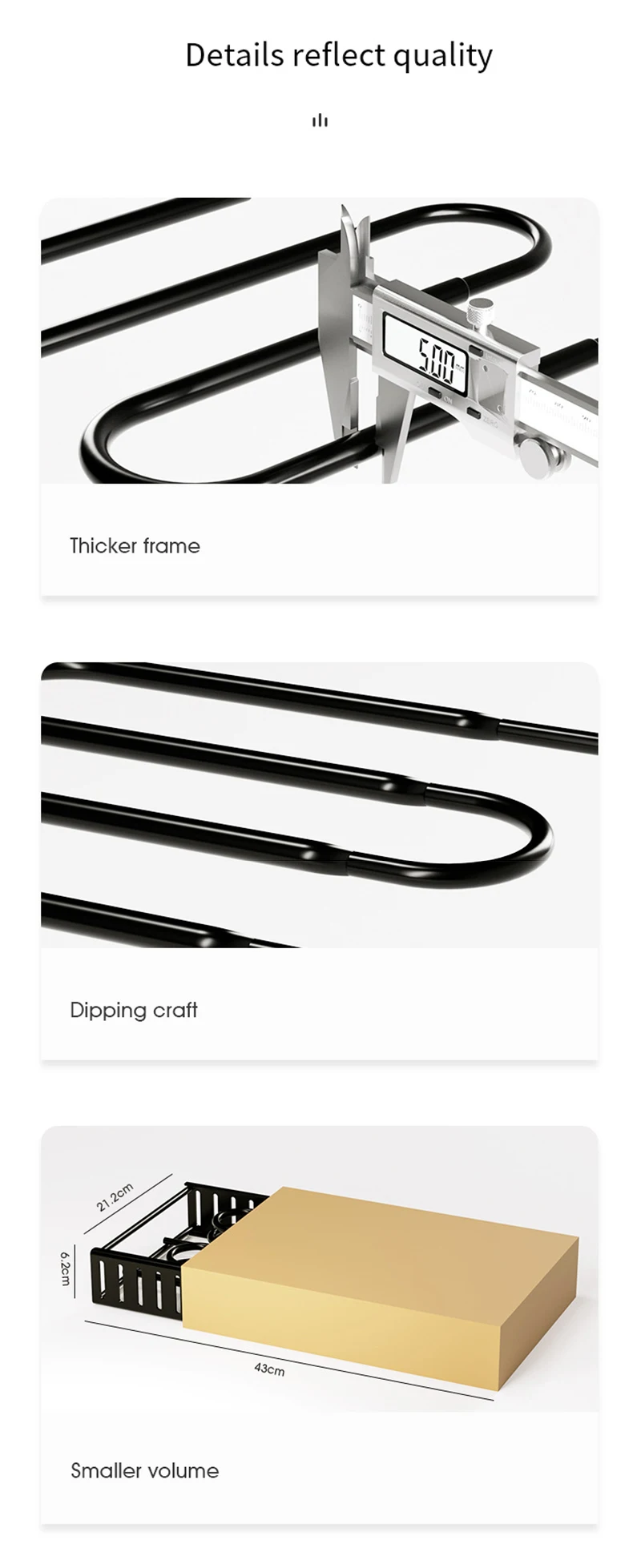 Kitchen Shelf Removable and Foldable Table Top Storage Rack Bilateral Pot Shelf Organizer Multifunctional Stainless Steel Black