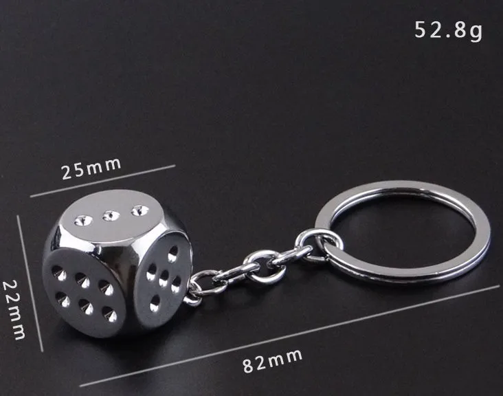 High-quality Creative Metal Dice Keychain Custom Bar Game Keychain Gift