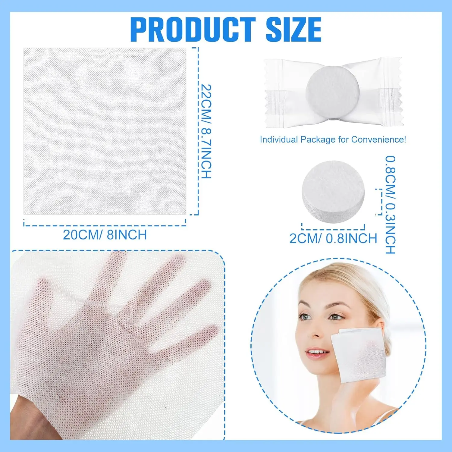 100 Pieces eco-friendly compressed rayon wipes compressed wipes tablet wipes compressed towel disposable towels