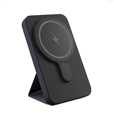 M1 2022 newest 5000mah 6500mah 10000 mAh desktop foldable  wireless Qi fast charge power bank with phone stand