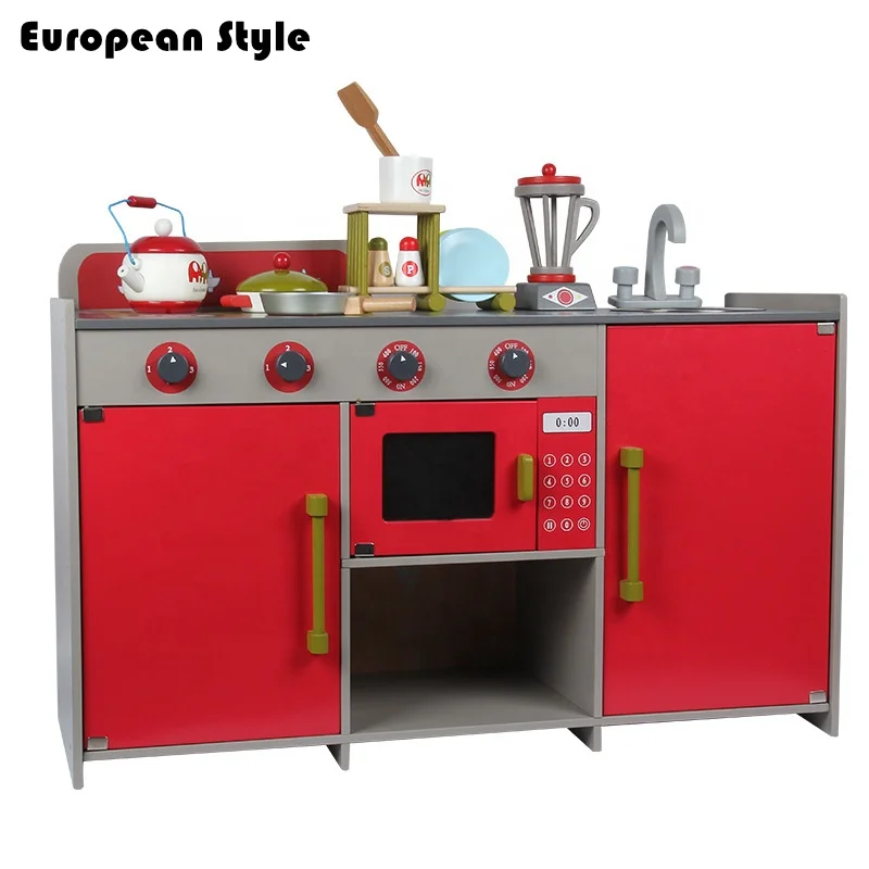 Europe kitchen miniature kitchen toys Children Wooden Pretend Play Game Kitchen Toys Wooden Cube
