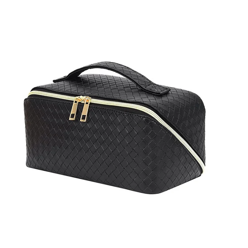 Wholesale Cute Girl Fancy handle large Cosmetic Bag Fashionable PU Leather Makeup Storage Zipper Customizable Sympathybag